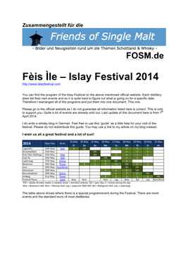Fèis Ìle – Islay Festival 2014