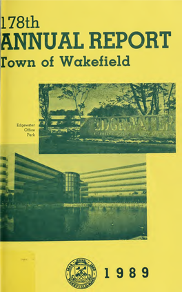 Annual Report of the Town Officers of Wakefield Massachusetts