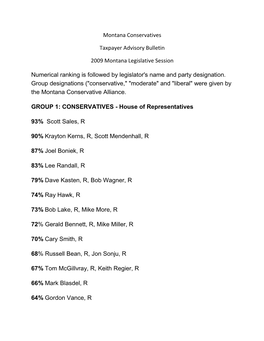 2009 Montana Legislative Session