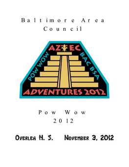 2012 Baltimore Area Council Pow Wow Book