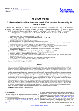 The EBLM Project VI