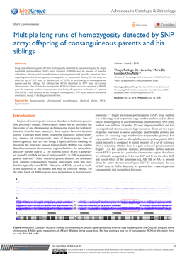 Multiple Long Runs of Homozygosity Detected by SNP Array: Offspring of Consanguineous Parents and His Siblings