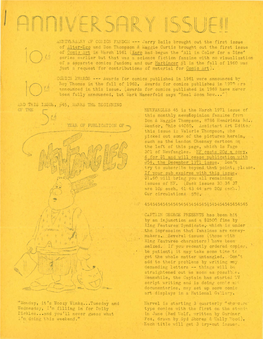 NEWFANGLES 45 Is The’March 1971 Issue of This Monthly Newsfiopinion Fanzine from Don & Maggie Thompson, 8786 Hendricks Rd., 'Mentor, Ohio 44060