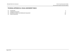 Visual Assessment Tables Environmental Impact Assessment Report