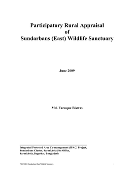 Participatory Rural Appraisal of Sundarbans (East) Wildlife Sanctuary