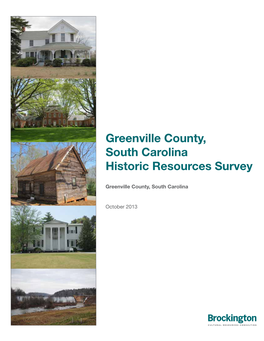 Greenville County Historic Resources Survey National Register Evaluations