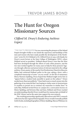 The Hunt for Oregon Missionary Sources