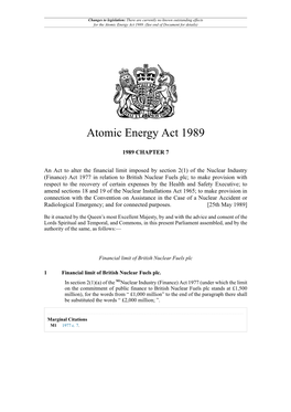 Atomic Energy Act 1989
