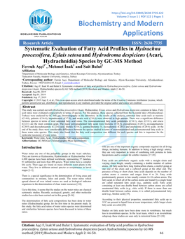 Systematic Evaluation of Fatty Acid Profiles In