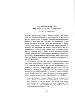 The New Rich in China: Why There Is No New Middle Class