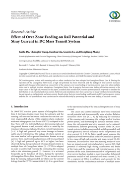Research Article Effect of Over Zone Feeding on Rail Potential and Stray Current in DC Mass Transit System