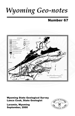 Wyoming Geo-Notes Number 67