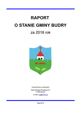 RAPORT O STANIE GMINY BUDRY Za 2018 Rok
