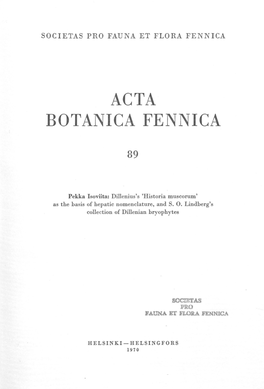 Acta Botanica Fennica