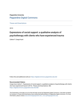 A Qualitative Analysis of Psychotherapy with Clients Who Have Experienced Trauma