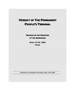 The Permanent Peoples' Tribunal in Paris