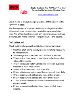 Video Marketing Statistics 1
