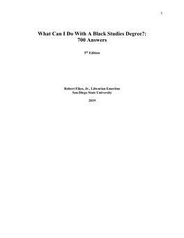 What Can I Do with a Black Studies Degree?: 700 Answers