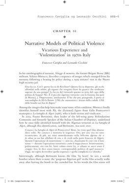 Narrative Models of Political Violence Vicarious Experience and ‘Violentization’ in 1970S Italy