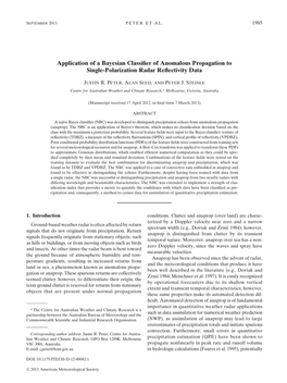 Application of a Bayesian Classifier of Anomalous Propagation to Single