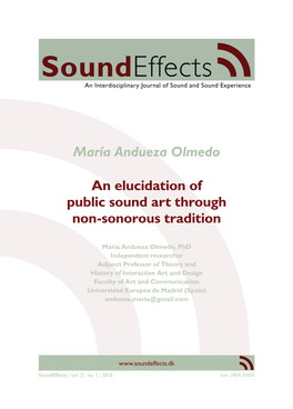 María Andueza Olmedo an Elucidation of Public Sound Art