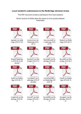 Local Resident's Submissions to the Redbridge Electoral Review