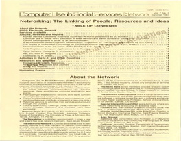 Erv1ces Networking: the Linking of People, Resources and Ideas TABLE of CONTENTS About the Network