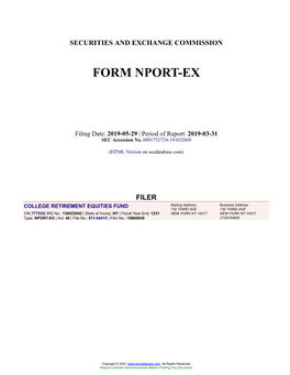 COLLEGE RETIREMENT EQUITIES FUND Form NPORT-EX Filed 2019