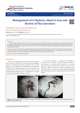 Management of a Chyluria: About a Case and Review of the Literature