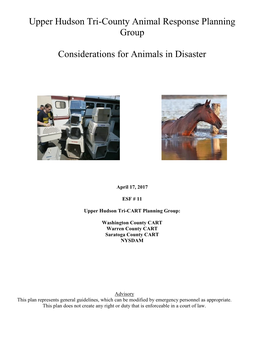 Upper Hudson Tri-County Animal Response Planning Group