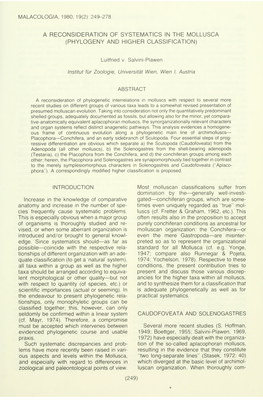 A Reconsideration of Systematics in the Mollusca (Phylogeny and Higher