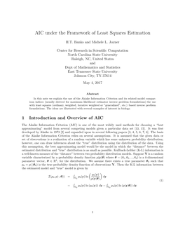 AIC Under the Framework of Least Squares Estimation