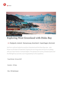 Exploring West Greenland with Disko Bay