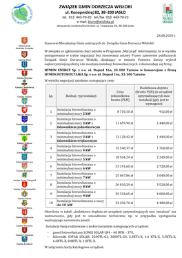 ZWIĄZEK GMIN DORZECZA WISŁOKI Ul