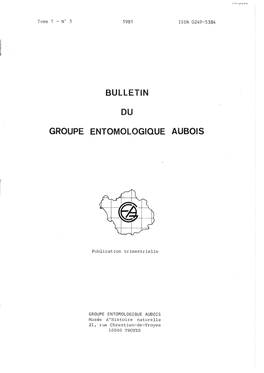 Bull. Grp. Ent. Aubois. 1981, Fascicule 3
