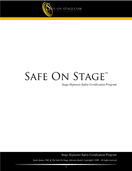 Safe on Stage the Safety Course