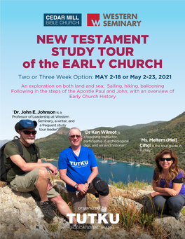 NEW TESTAMENT STUDY TOUR of the EARLY CHURCH