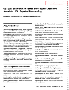 Populus Sections