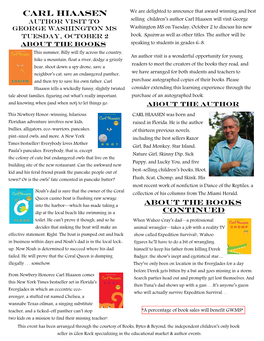 Hiaasen Information Sheet