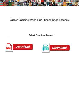 Nascar Camping World Truck Series Race Schedule