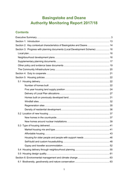 Basingstoke and Deane Authority Monitoring Report 2017/18