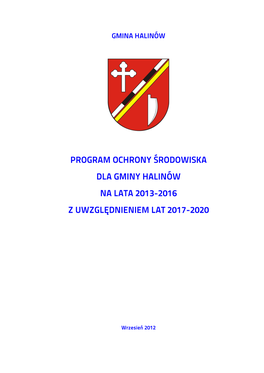 Program Ochrony Środowiska Dla Gminy Halinów Na Lata 2013-2016 Z Uwzględnieniem Lat 2017-2020