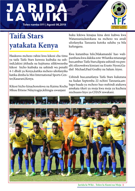 Taifa Stars Yatakata Kenya