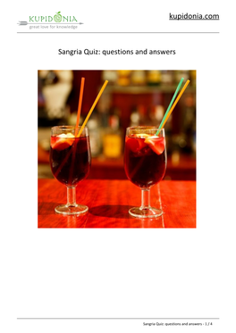 Sangria Quiz: Questions and Answers