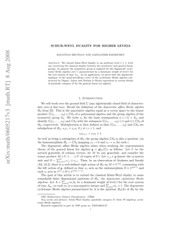 Arxiv:Math/0605217V3 [Math.RT] 8 Aug 2008 Si Eoi N O) Ealtedﬁiino the of Deﬁnition the Recall Too)