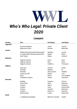 Who's Who Legal: Private Client 2020