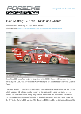 1983 Sebring 12 Hour – David and Goliath