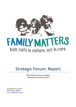 Strategic Forum: Report