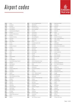 Global Airport Codes