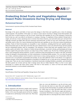 Protecting Dried Fruits and Vegetables Against Insect Pests Invasions During Drying and Storage